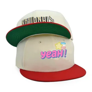 Logo personnalisé Vente en gros OEM Nouveau chapeau de sport unisexe brodé uni à 6 panneaux en coton noir rouge Casquette de baseball ajustée avec oursons