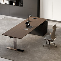 Scrivania Direzionale Intelligente con Sollevamento Elettrico, Design Moderno e Semplice, Tavolo da Ufficio a L per Manager