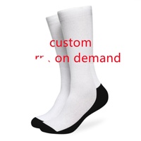 Chaussettes blanches Blank Performance Crew Chaussettes de sport en polyester à hauteur de genou pour sublimation