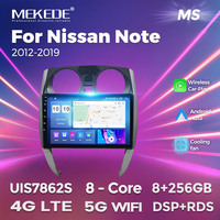MEKEDE MS Android 12 8core 8 + 128G auto radio pour Nissan Note 2012-2019 voiture vidéo 360 caméra colling ventilateur BT stéréo AM FM