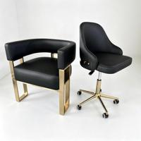 Mobilier de salon de beauté moderne, ensemble de chaises personnalisées pour manucure et pédicure avec tabouret roulant pour technicien, pour salon de manucure