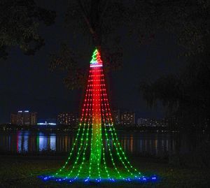 Guirlandes lumineuses de Noël en forme de cascade, 3,5 m, étoile à cinq branches, IP65, étanches, décoration extérieure avec couleurs RVB et télécommande - Product Image 4