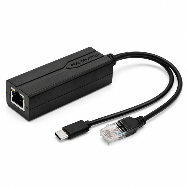 Wholesale Gigabit IEEE802.3af/at PoE Splitter 48V to 5V 2.4A USB Type-C Power Over Ethernet Adapter for IP Camera PoE Splitter