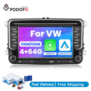 วิทยุติดรถยนต์ Podofo ระบบแอนดรอยด์ 4+64G หน้าจอ 7 นิ้ว รองรับ Wireless CarPlay/Android Auto สำหรับรถยนต์ VW/PASSAT/Seat/SKODA/POLO/FABIA/GOLF 5/6 พร้อมระบบนำทาง GPS แบบ OEM - Product Image 1