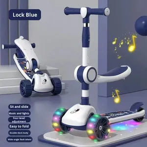 Three-Wheel <strong>Scooter</strong> for Kids 1-12 Years Old Baby Boys and Girls Pedal Can-Ride Slippery Car Plastic Material - Product Image 3