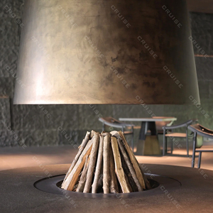 <span class=keywords><strong>Chimenea</strong></span> colgante de carbón electrónico de 50cm para Crucero, moderna vista <span class=keywords><strong>panorámica</strong></span> de llama de 360 °, techo sin humo montado para Villa Hotel - Product Image 3