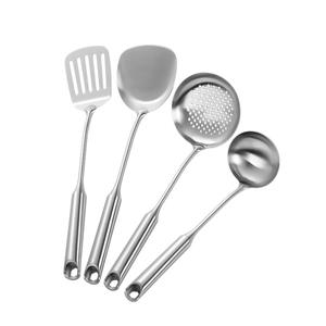 ชุดอุปกรณ์ทำอาหารสแตนเลสชิลด์ 4 ชิ้น ทนความร้อน ใช้กับเครื่องล้างจานได้ สำหรับผัด ทอด และเครื่องครัวอื่นๆ - Product Image 1