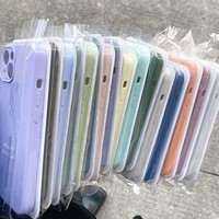 Coque en silicone liquide d'origine pour Apple iPhone 17 16 15 14 13 12 Pro Max Coque de téléphone en silicone antichoc avec emballage