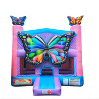 Parcours d'obstacles gonflable coloré Papillon, Château gonflable Dinosaure Anime Action, pour location promotionnelle et événements commerciaux