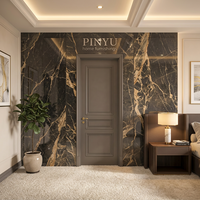 Porte de placard en bois mat imperméable et résistant aux rayures, design de panneau encastré, porte intérieure pour hôtel de luxe