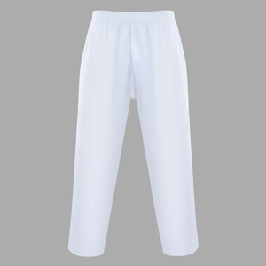 CELINNE Lightweight Saudi Style White <b>Trousers</b> <b>Elastic</b> <b>Waist</b> Loose Fit Breathable Muslim Mens Pants - Product Image 5