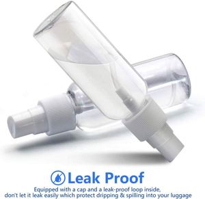 White Transparent PET Spray Bottle <b>Pump</b> Empty <b>Small</b> Custom Made Wholesale 100ml 2 Oz Cap Screen Printing Cosmetic - Product Image 4