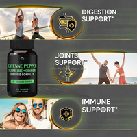 OEM Extrait de poivre de Cayenne Complément santé Capsules de poivre de Cayenne avec gingembre curcuma berine