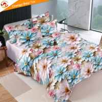 Ensemble de literie violet de style moderne Queen Size avec une variété de motifs de fleurs pour un usage domestique