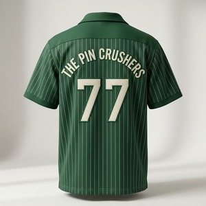 เสื้อยืดกีฬาแบบซิป 1/4  ปรับแต่งได้ เสื้อโบว์ลิ่ง แห้งเร็ว สีและขนาดตามสั่ง พร้อมเสื้อเจอร์ซีย์โบว์ลิ่งแบบซับลิเมชั่นสำหรับผู้ชาย คุณภาพดี - Product Image 5