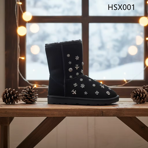 Botas de Nieve LXG para <span class=keywords><strong>Mujer</strong></span>, con Suela Antideslizante de TPR, Cálidas, con Parte Superior Brillante y Forro de Peluche, Modelo HSX004 - Product Image 6
