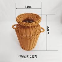 Keranjang Vas Bunga Rotan Ramah Lingkungan Buatan Tangan Desain Anyaman Rustic untuk Dekorasi Pernikahan Gaya Farmhouse Dekorasi Rumah dan Taman