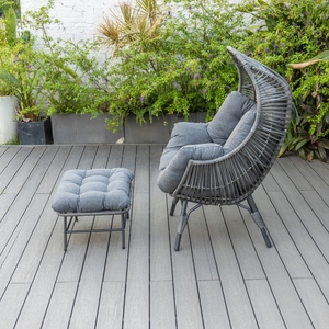 Poltrona <span class=keywords><strong>da</strong></span> <span class=keywords><strong>Esterno</strong></span> per 2 Persone, Sedia a Cesto con Cuscini Extra Spessi e Poggiatesta - Product Image 6