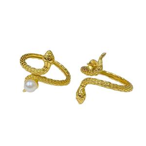 10579DIY Accessoires en perles Anneau en argent S925 Support vide en forme de gourde Double perle Bijoux en argent avec perles de 6-9 mm Style tendance à incrustation - Product Image 5