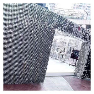 <span class=keywords><strong>Parete</strong></span> luccicante rotonda laser LDJ1175 moderna decorazione hotel nuziale luccicante pannello da <span class=keywords><strong>parete</strong></span> con paillettes - Product Image 2