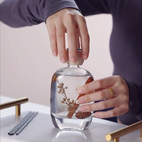 Bouteille diffuseur de parfum ovale en verre de 100 ml et 120 ml avec bouchon en bois naturel, flacon vide de luxe pour décoration intérieure – Vente en gros