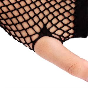 Gants longs sexy en résille noire pour femmes, gants sans doigts pour filles, danse gothique punk rock, costume, gants fantaisie - Product Image 4