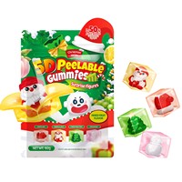 Christmas Peelable Burst Fruit Juice Gummy Soft Candy Sweet Filled Snack for Xmas Gathering Use