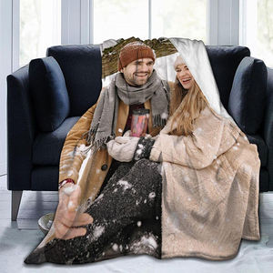 Персонализированное одеяло с фотографией — фланелевый плед с HD-печатью и надписью для подарка жене, мужу, девушке, парню - Product Image 3