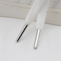 Embouts de cordon métalliques cylindriques simples et brillants en argent pour lacets, accessoires pour chaussures et vêtements