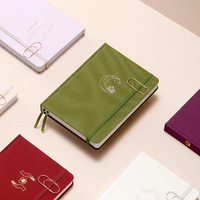 Carnet à couverture rigide en lin vert olive avec logo personnalisé, produits kawaii, bloc-notes A5, papier, papeterie scolaire
