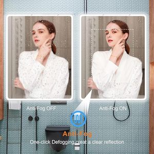 <span class=keywords><strong>Miroir</strong></span> mural à LED <span class=keywords><strong>pour</strong></span> <span class=keywords><strong>salle</strong></span> <span class=keywords><strong>de</strong></span> <span class=keywords><strong>bain</strong></span> <span class=keywords><strong>avec</strong></span> <span class=keywords><strong>éclairage</strong></span> 80*60cm Rectangle Blanc chaud/neutre Fonction gradateur étanche - Product Image 3