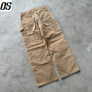 <span class=keywords><strong>Pantalon</strong></span> de travail en toile de coton marron vintage Y2K à <span class=keywords><strong>double</strong></span> genouillère pour homme, personnalisable par DS Customize - Product Image 4
