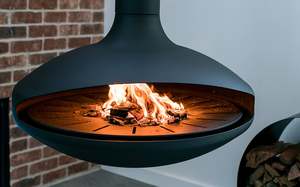 Offre Spéciale intérieur décoratif bio éthanol feu suspendu cheminée avec toit monté au plafond cheminée suspendue - Product Image 4