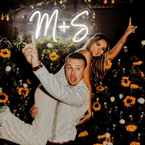Free Shipping Initials Letter M and S Wedding Neon Sign Custom LED Neon Lights for Couple Ceremony Party Decors