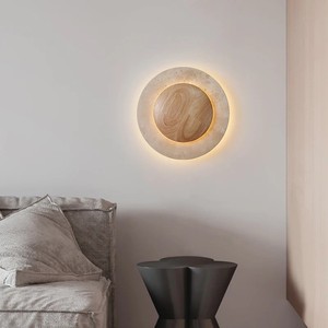 Wabi Sabi Style <b>Wall</b> Lamp Round 25cm Led E27 <b>Switch</b> Control For Bedroom Hallway Entryway Living Room Decor - Product Image 3
