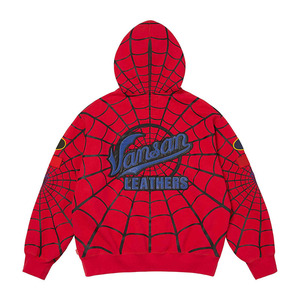 <span class=keywords><strong>Felpa</strong></span> con Zip Yali OEM 100% Cotone, Motivo Ragnatela, Stampa e Ricamo Applicato sulle Maniche, Abbigliamento Streetwear per Uomo - Product Image 2