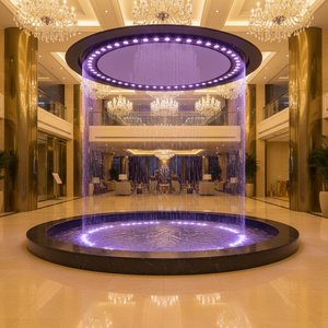 Projet d'ingénierie de rideau d'eau numérique, décoration paysagère circulaire en fibre optique CNC, fonctionnalité aquatique extérieure colorée, garantie 2 ans - Product Image 1