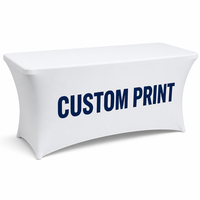 Nappe sur mesure extensible avec logo, housse de table élastique robuste en Spandex 200 GSM pour conférences professionnelles