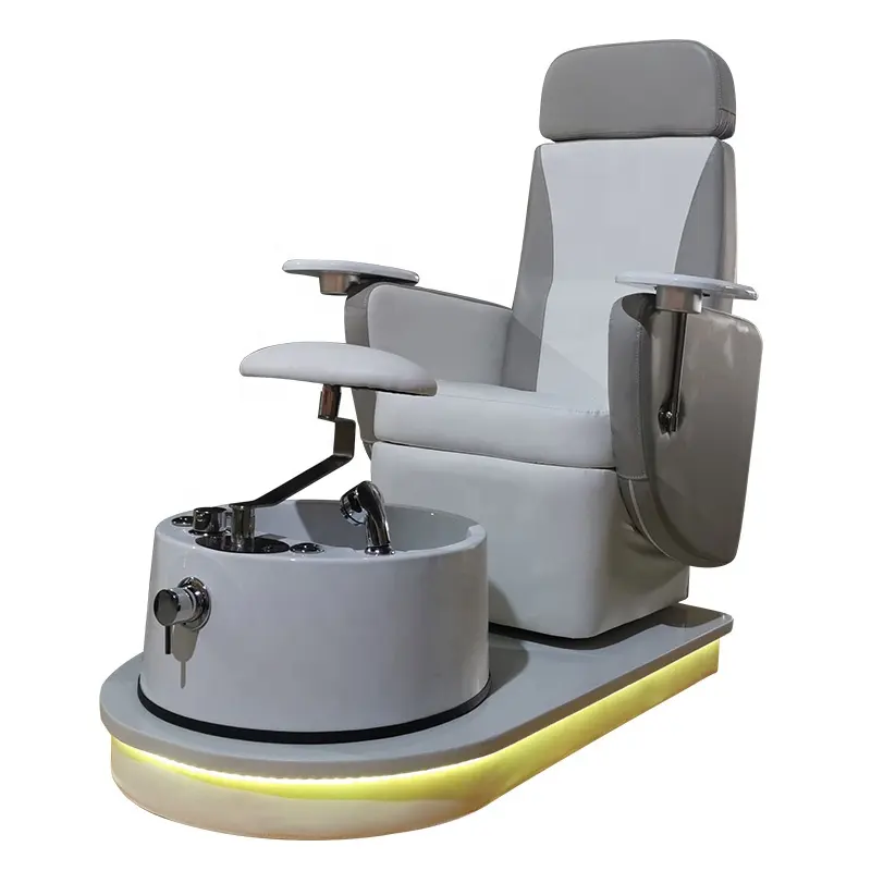 מכירה לוהטת rotatable עיסוי פדיקור כיסא עם אור יכול להיות מותאם אישית צבע אקריליק בסיס עבור פדיקור חנות