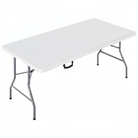 Table pliante carrée en plastique au design moderne et élégant pour la maison, le bureau, la chambre à coucher, la terrasse, facile à nettoyer et robuste