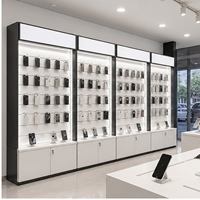 Exhibidor de Teléfonos Móviles Personalizado, Panel LED de Pared con Ganchos, Caja de Luz, Gabinete de Almacenamiento con Cerradura, para Tiendas Minoristas, Fabricante OEM ODM