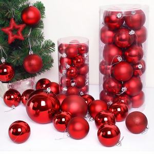 Bolas de <span class=keywords><strong>Navidad</strong></span> con Purpurina para Decoración de Árbol de <span class=keywords><strong>Navidad</strong></span>, Bolas de Plástico Colgantes de 3cm, 4cm, 5cm, 6cm, 7cm, 8cm, 10cm, 24 Unidades/Lote - Product Image 3