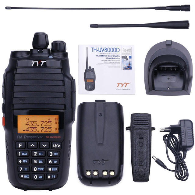 TYT TH-UV8000D Handheld Portable Two-Way Radio 10W Long Distance VHF UHF Dual Band FM 10km 136-174MHz 400-520MHz Walki Talki