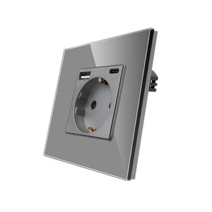 Bingoelec 16A Đức A + C cổng sạc nhanh thông minh điện cắm OEM Logo nhận dạng tường ổ cắm với 2 cổng sạc - Product Image 1