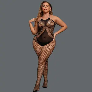 Large size bodystocking plump women sexy mature lingerie sexy underwear