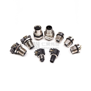 สายเคเบิลติดตั้งบนแผงวงจรพิมพ์ M12 แบบกันน้ำ ชนิดตัวเมียแบบติดตั้งบนแผงโลหะ ประเภท A B D X 4 ขา 4p 8 ขา 2 12 17 ขั้ว นิ้ว 17 ขา แบบ A B สำหรับจ่ายไฟ - Product Image 1