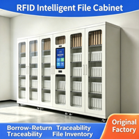 Armoire de classement intelligente pré-assemblée avec serrure électronique, casier de stockage, lecteur de carte, reconnaissance faciale, armoire intelligente pour documents (Rust)