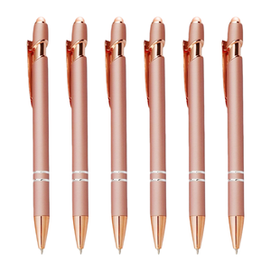 LOGO baskı gül altın Logo Metal tükenmez <span class=keywords><strong>2</strong></span> in 1 yumuşak ekran kalemler dokunmatik ekran Metal kalem promosyon tükenmez kalem - Product Image 1