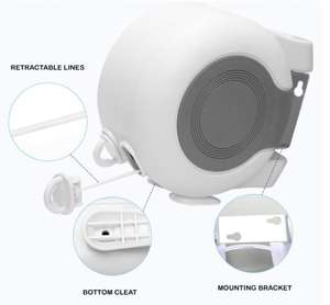 Bobine de vêtements double ligne rétractable ABS pour outils de lavage de <span class=keywords><strong>linge</strong></span> - Product Image 6