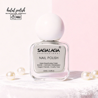 SAGALAGA 12ml Vernis à ongles à base d'eau pailleté longue tenue semi-permanent anti-écaillage sans odeur formule douce pour usage quotidien et en salon